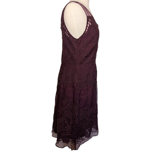 Yoana Baraschi Purple Lace Midi Dress - Picture 3 of 14
